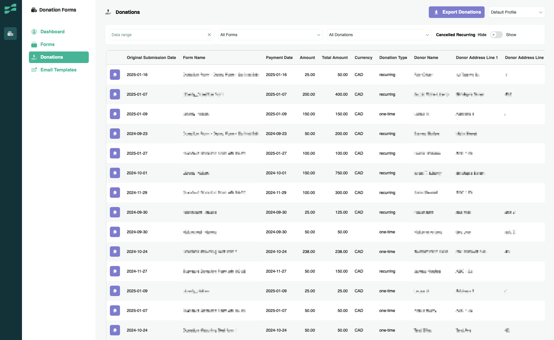 screenshot of Glass Register